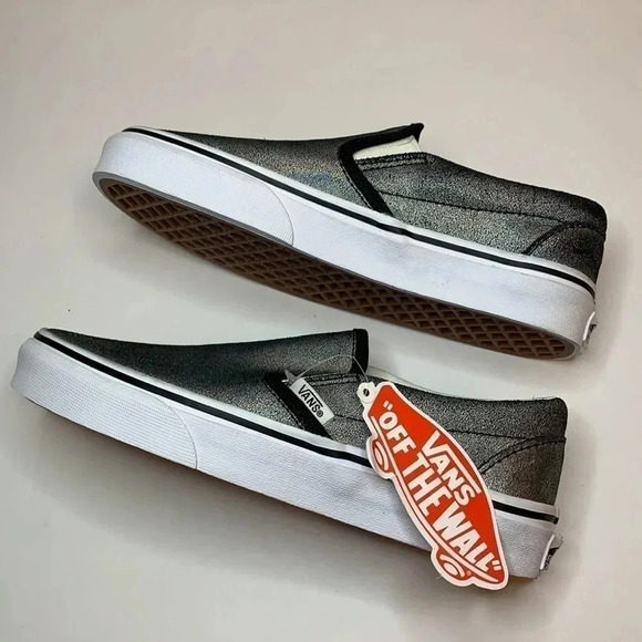 VANS Prism Classic Slip-On Sneakers Women’s 5 Suede Metallic Silver New - Picture 9 of 11